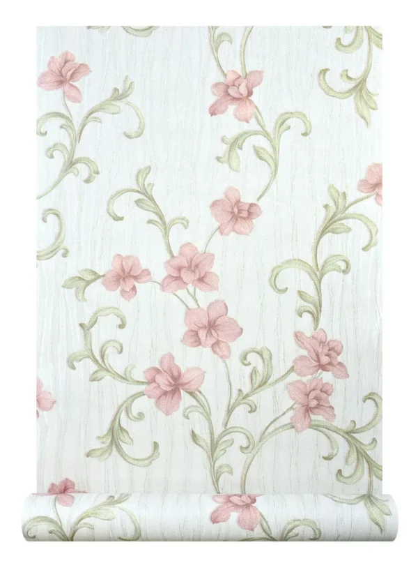 Papel De Parede Vinílico Infantil Crianças Floral Rosa 10m