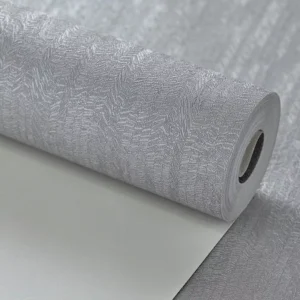 Papel De Parede Vinílico Lavável Texturizado Cinza Acetinado