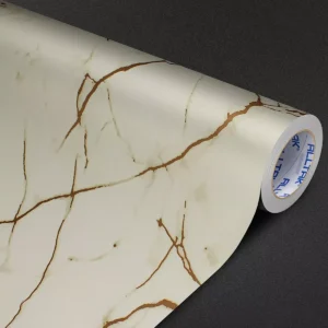 Papel De Parede Vinílico Mármore Creme Marfim Alltak 3mx60cm