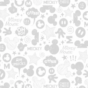 Papel De Parede Vinilico Mickey Disney 300x58cm Cinza