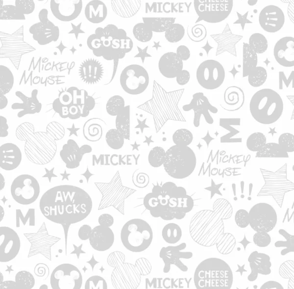 Papel De Parede Vinilico Mickey Disney 300x58cm Cinza