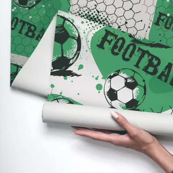 Papel De Parede Vinílico Para Quarto Esporte Futebol Bola 3m