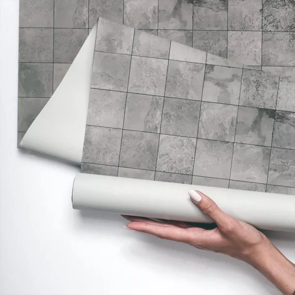 Papel De Parede Vinílico Para Sala Cubo Cimento Queimado 3m