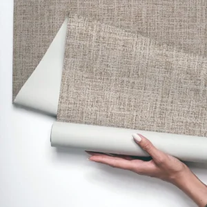 Papel De Parede Vinílico Para Sala Textura Linho Textil 3m