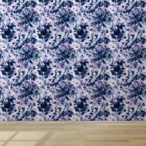 Papel De Parede Vinílico Quarto Sala Tie Dye Roxo Azul 12m