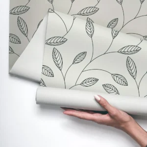 Papel De Parede Vinílico Sala Folhas Minimalista Planta 3m