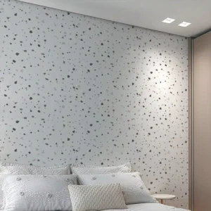 Papel De Parede Vinílico Sala Terrazzo Granilite Branco 3m