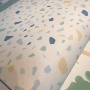 Papel De Parede Vinilico Sonho 4203 Verde Azul Pedrinha