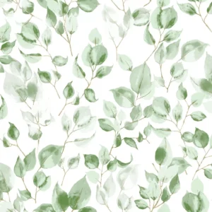 Papel De Parede Vinilico Sonho 4227 Folhas Verde Boradecor