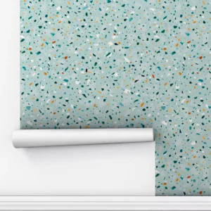 Papel De Parede Vinílico Terrazzo Granilite Lavável 1m