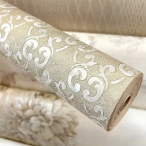 Papel De Parede Vinílico Textura Relevo Dourado 10m X 53cm