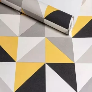 Papel De Parede Vinilico Triangular Formas Textura Chevron