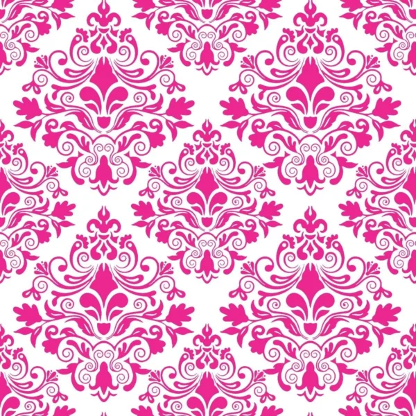 Papel De Parede Vintage Arabesco Pink Lavável Delicado 3m