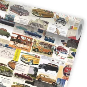 Papel De Parede Vintage Carros Antigos Garagem Retrô A262