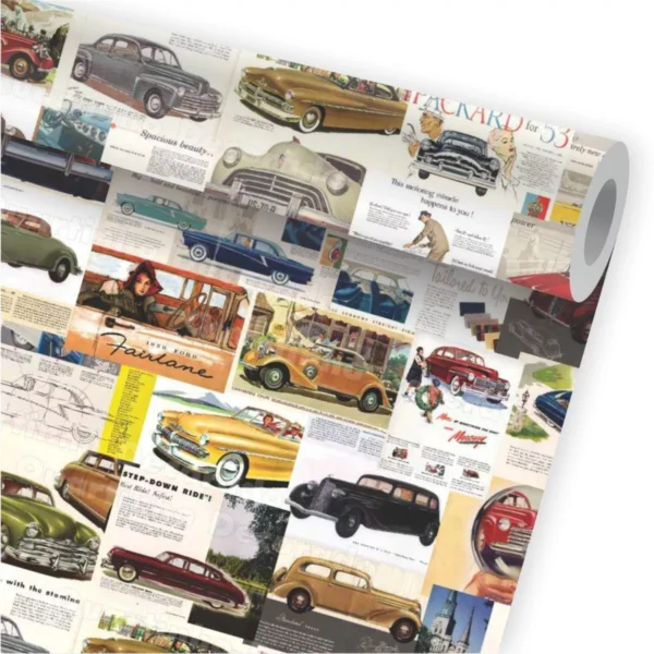 Papel De Parede Vintage Carros Antigos Kit 02 Rolos A262