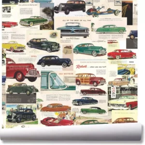 Papel De Parede Vintage Carros Antigos Kit 03 Rolos A262