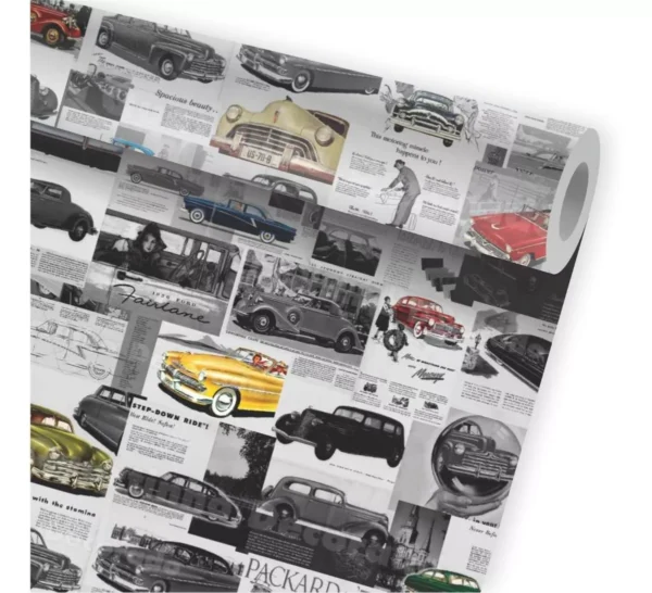 Papel De Parede Vintage Carros Clássicos Kit 02 Rolos A264