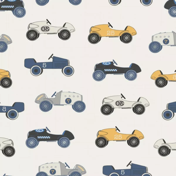 Papel De Parede Vintage Carros Para Quarto 57x270cm