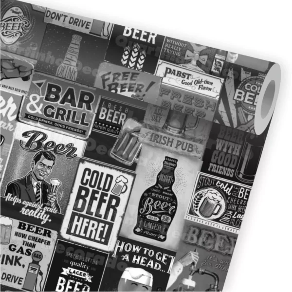 Papel De Parede Vintage Drink Cerveja Bar Kit 02 Rolos A267