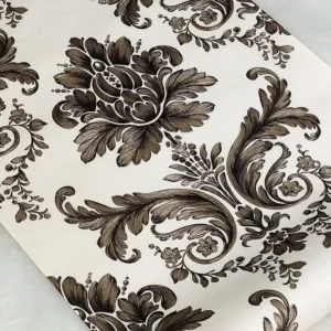 Papel De Parede Vintage Marrom Damask Importado Alto Relevo