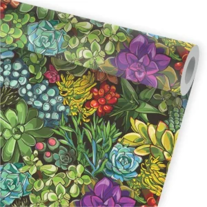 Papel De Parede Viva Flores Tropical Folhagem Vertical A595