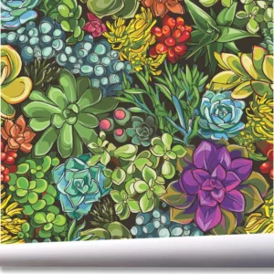 Papel De Parede Viva Folhagem Flores Jardim Tropical A595