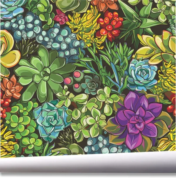 Papel De Parede Viva Folhagem Flores Jardim Tropical A595