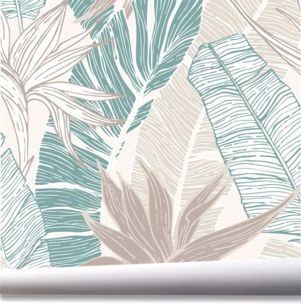 Papel De Parede Viva Folhas Tropical Jardim Folhagem A659