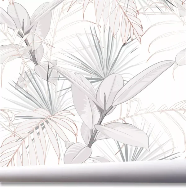 Papel De Parede Viva Jardim Flores Folhagem Tropical A730