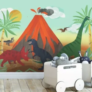 Papel De Parede Vulcão E Dinossauros F1d5ff