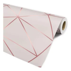 Papel De Parede Zara Grey Cinza Com Rose Gold 3m