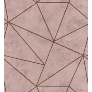 Papel De Parede Zara Rose Geometrico Sala Quarto Lavavel 1m