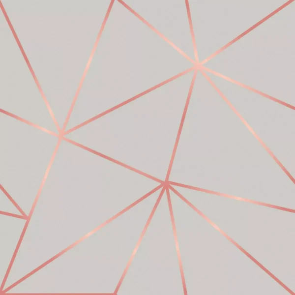 Papel De Parede Zara Rose Gold Geometrico Sala Lavavel 1m