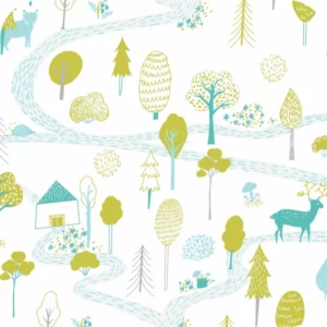 Papel De Parede Zoo Safari Floresta Arvore Infantil A393