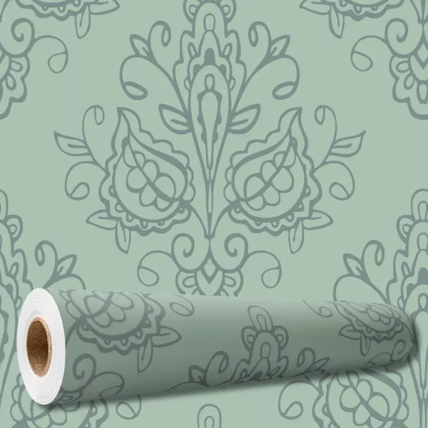 Papel De Paredeadesivo Arabesco Floral 10 Mts Mod Pnm2729